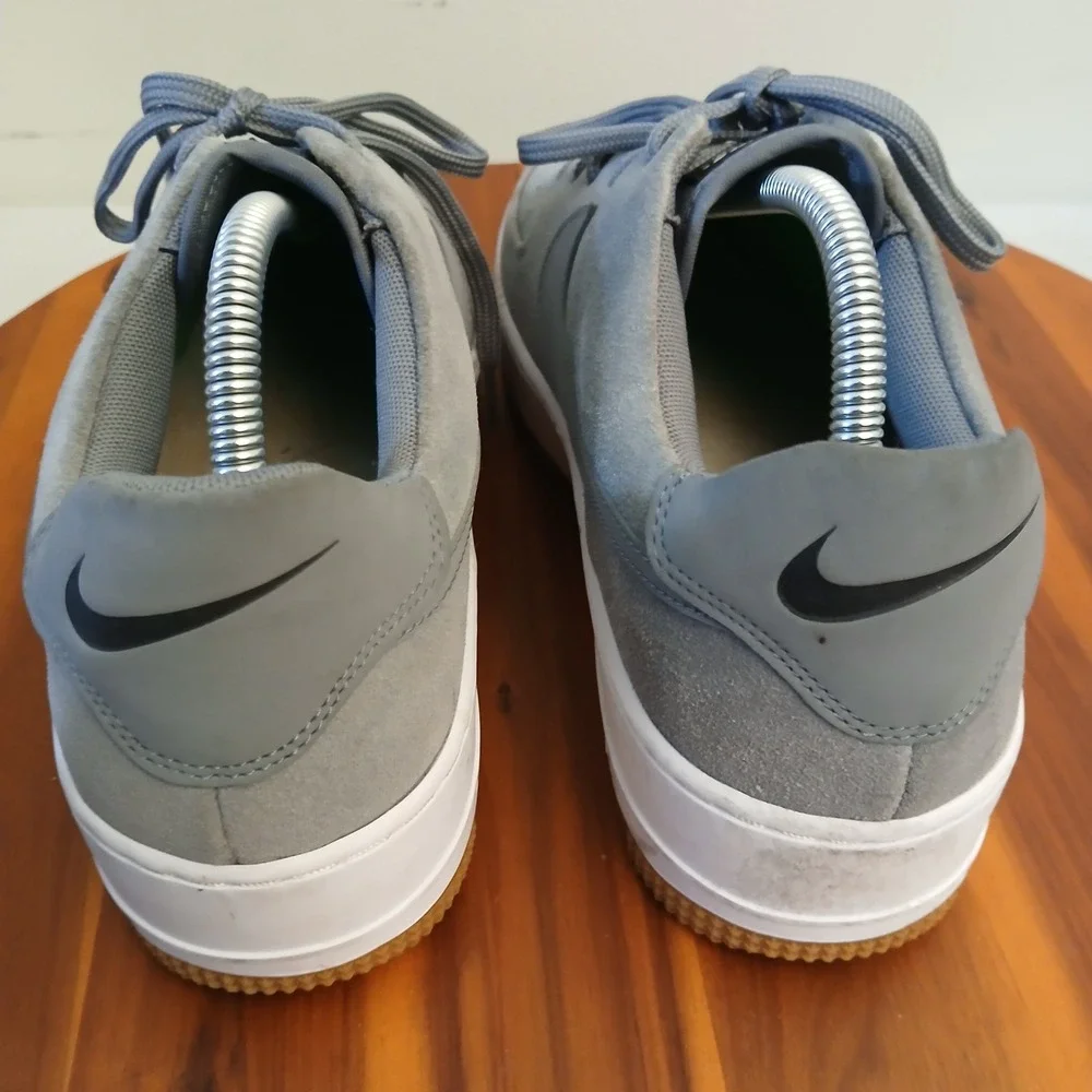 Nike Air Force 1 Sage Low Womens 12 Cool Grey Suede Shoes Sneakers AR5339-003